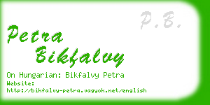 petra bikfalvy business card